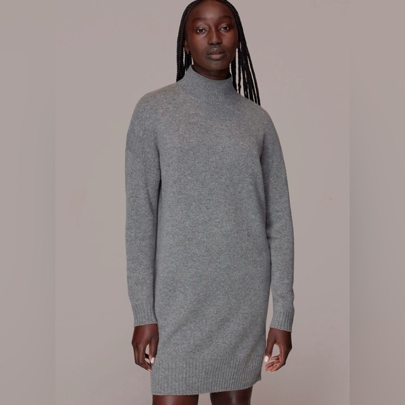 🆕 Whistles Funnel Neck Wool Sweater Dress Small $279 - Picture 1 of 8
